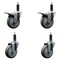Service Caster 4'' Gray Poly Swivel 1'' Expanding Stem Caster Set 2 Total Lock Brakes, 4PK SCC-EXTTL20S414-PPUB-2-S-2-1 - alternate 1